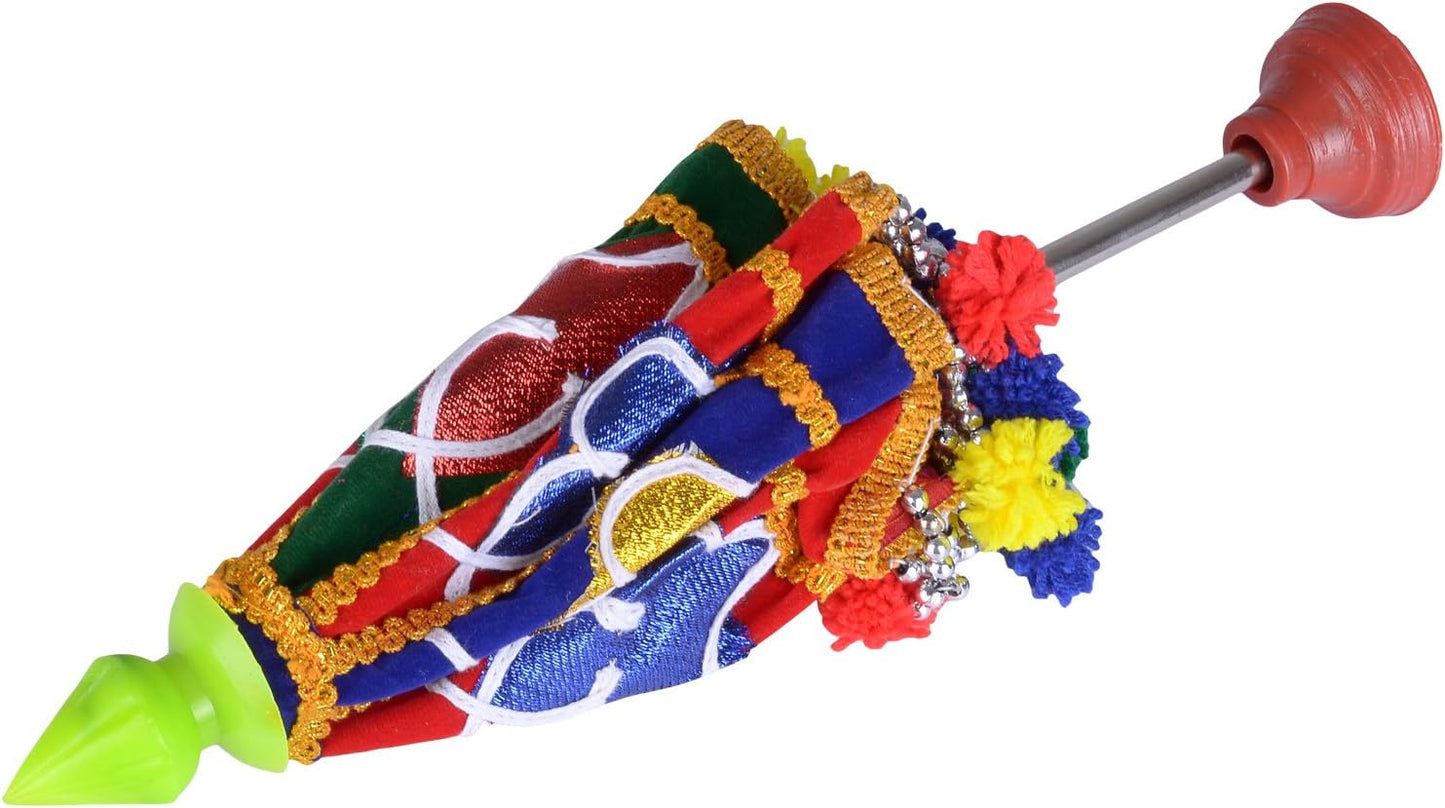 Ganesh charuthi velvet Umbrella (Multi_9.8 Inch X 0.3 Inch X 13.7 Inch)