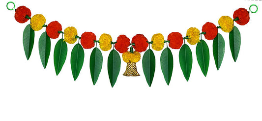 Mango Leaves  & Marigold Flowers Thoranam Plastic