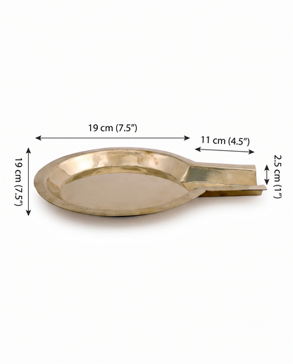 12" Brass Abhisheka Patra - Ritual Yoni Base Plate