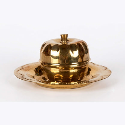 1.8" Brass Kumkum Box – Traditional Hindu Return Gift & Pooja Accessory