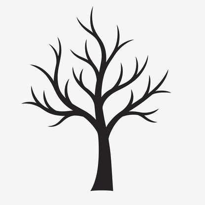 Bare Tree Silhouette SVG PNG | Leafless Tree Vector Clipart for Cricut & Crafts