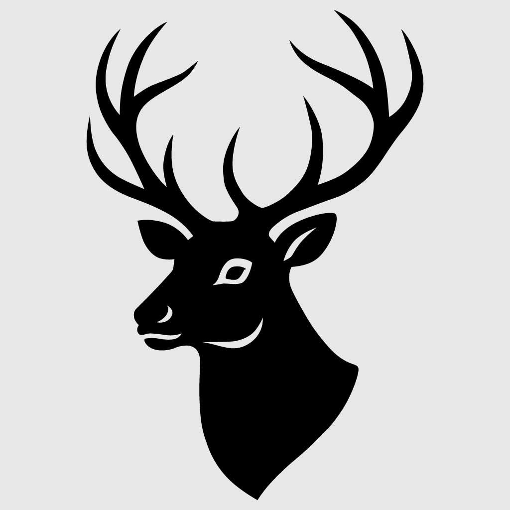 Reindeer Head SVG PNG: Modern Minimalist Design for Holiday Craft