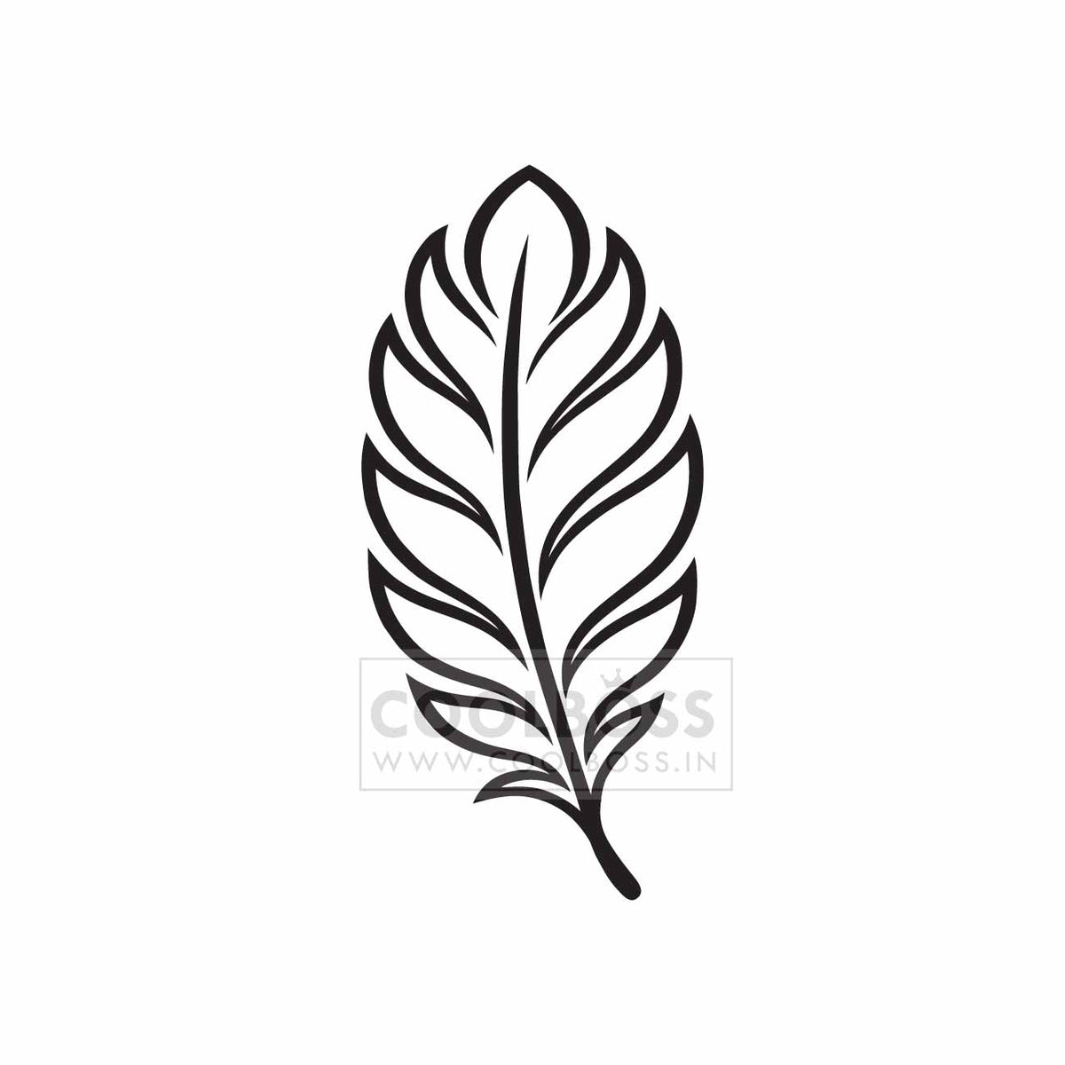 Minimal Feather SVG PNG | Botanical Line Art