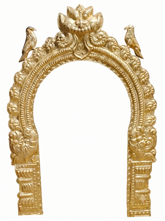 Large Brass Thiruvachi Prabhavali for Temple (4.5ft)