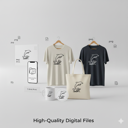Jumping Dolphin SVG PNG Digital Download