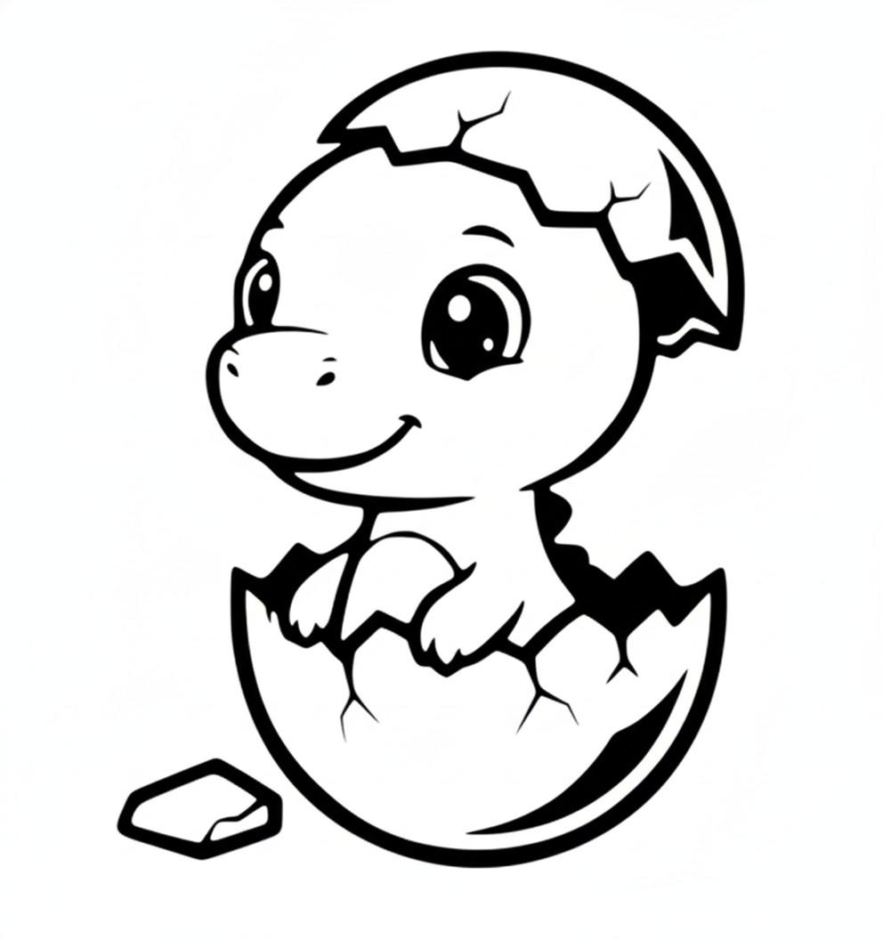 Dinosaur with Egg Shell SVG PNG Digital Download