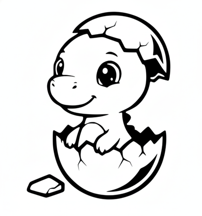 Dinosaur with Egg Shell SVG PNG Digital Download