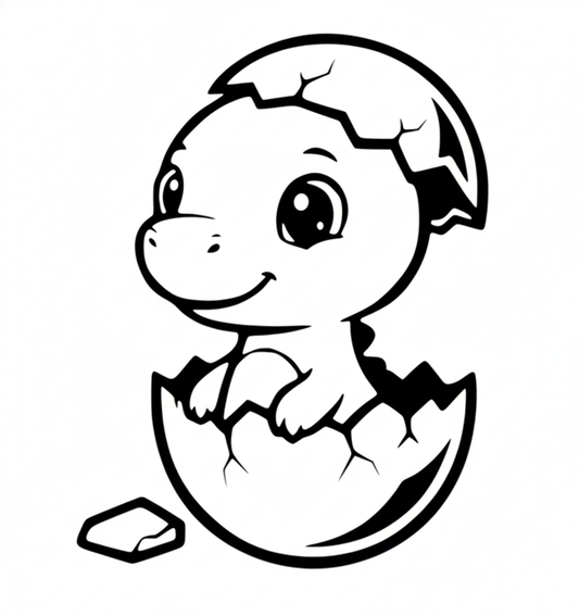 Dinosaur with Egg Shell SVG PNG Digital Download