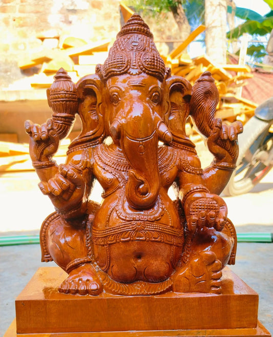 Wooden Ganesh Carving