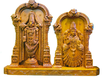 Perumal Thayar Wooden Carving