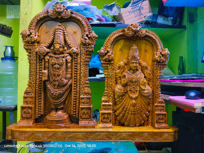 Perumal Thayar Wooden Carving