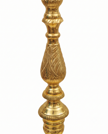 7ft Brass Peacock Standing Diya Mayil Vilakku