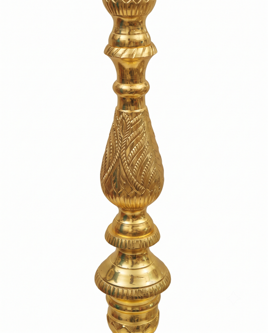 7ft Brass Peacock Standing Diya Mayil Vilakku