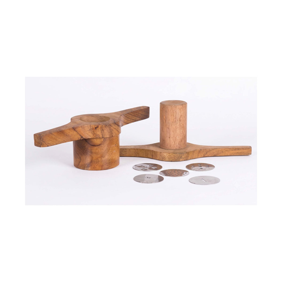 Authentic Wooden Kitchen Press (Sev & Murukku Maker) with 4 Disks