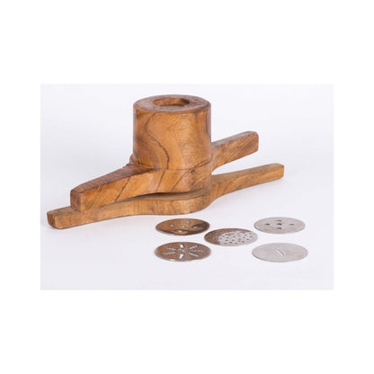 Authentic Wooden Kitchen Press (Sev & Murukku Maker) with 4 Disks