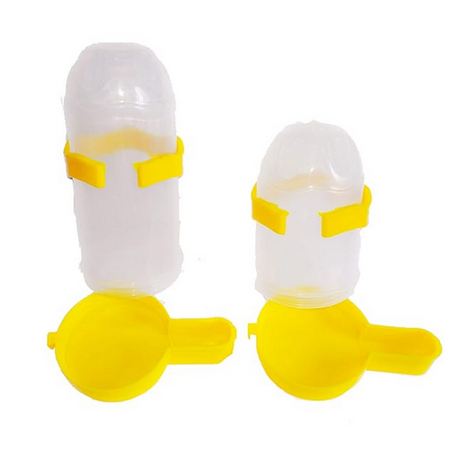 Tread Lock Type Bird's Water Feeder 300 ML and Food Feeder 500 ML (Multi-Color)
