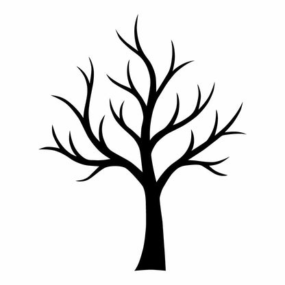 Bare Tree Silhouette SVG PNG | Leafless Tree Vector Clipart for Cricut & Crafts