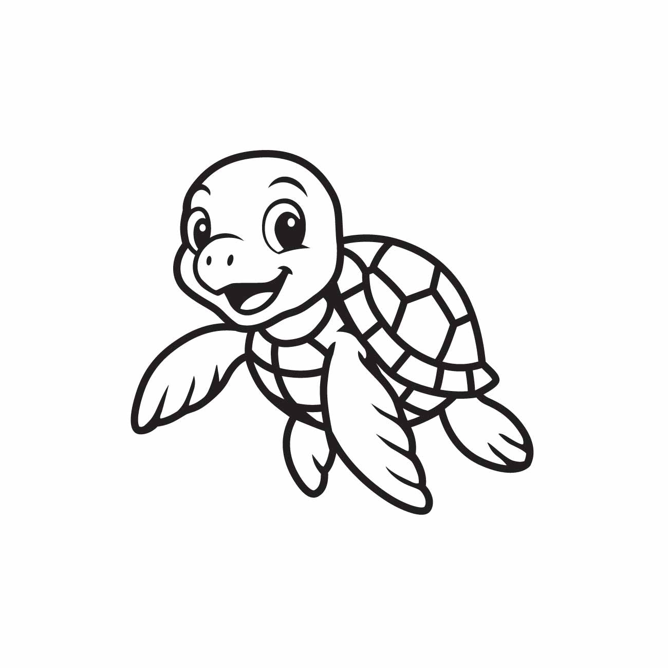 Cute Sea Turtle Line Art Digital Download