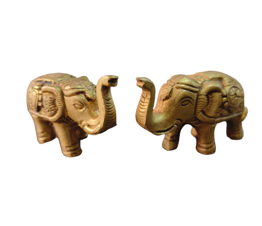 Brass Elephant 3.5cm set of 2
