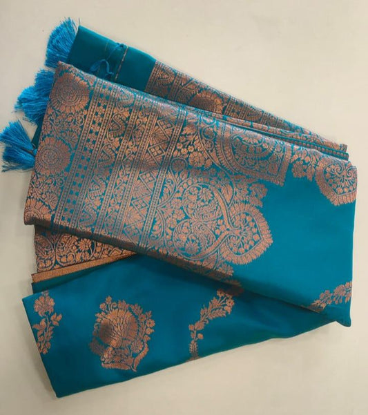 Beautiful Ramar  Blue Silk Saree