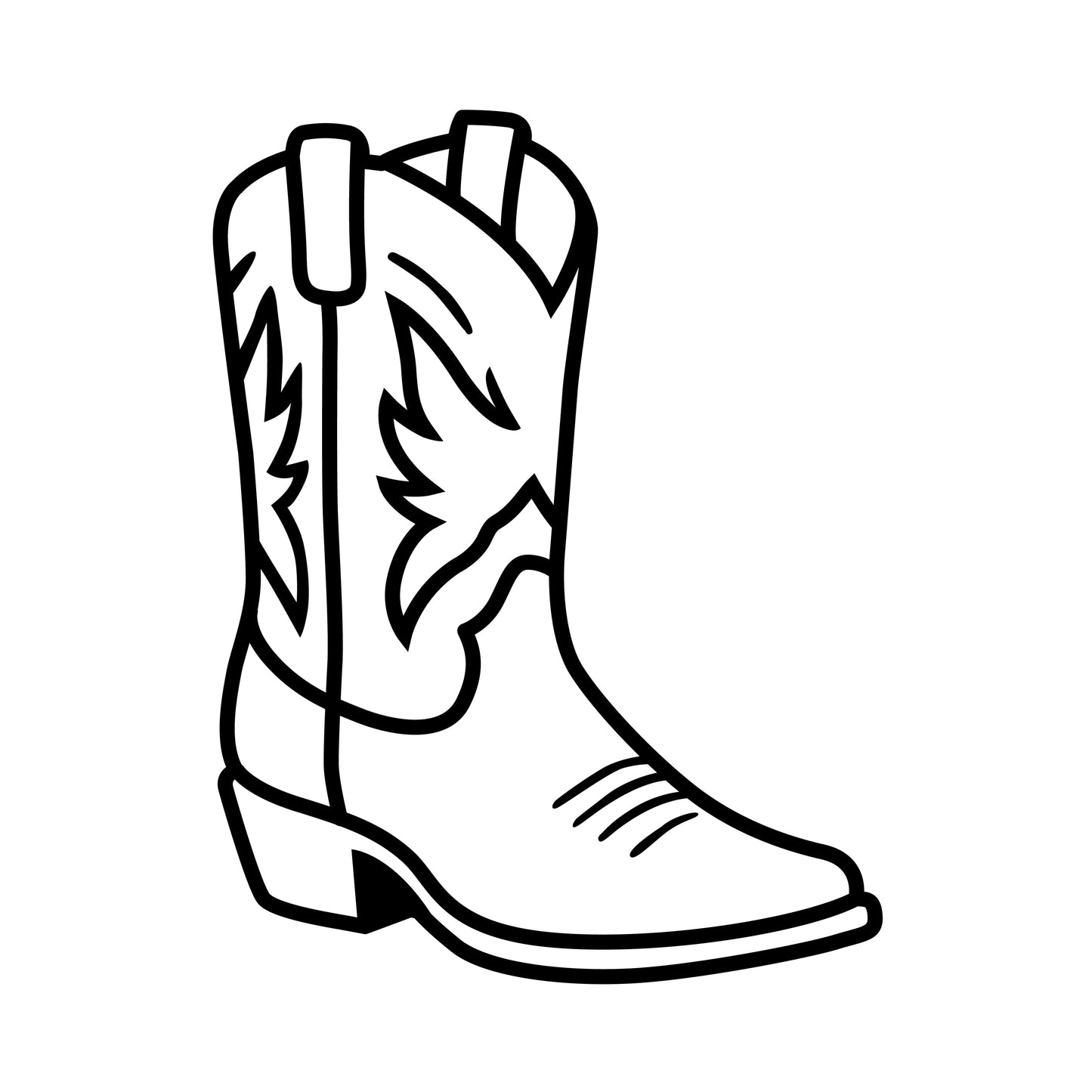 Cowboy Boot SVG | Western Line Art Clipart (Digital Download)