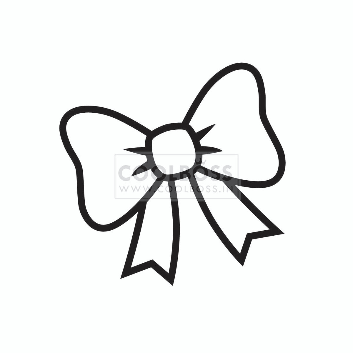 Ribbon Bow SVG Cut File | Classic Ribbon Bow Outline Vector PNG EPS | Cricut & Silhouette