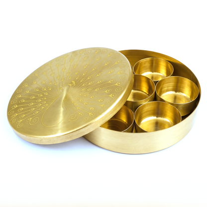 Coolboss Pure Brass Masala Box (5 Inch)