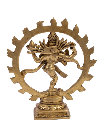 Handcrafted Brass Nataraj Shiva Statue (6.5")