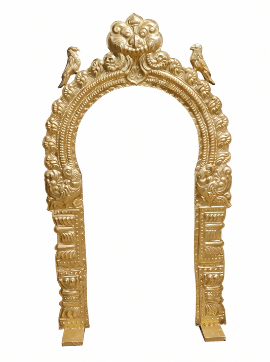 Large Brass Thiruvachi Prabhavali for Temple (4.5ft)