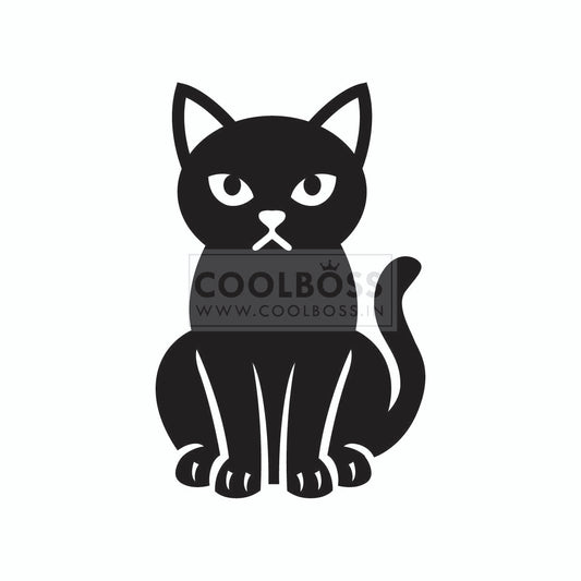 Cute Black Cat Silhouette SVG, Cricut, Halloween Kitty Graphic PNG, Digital Download