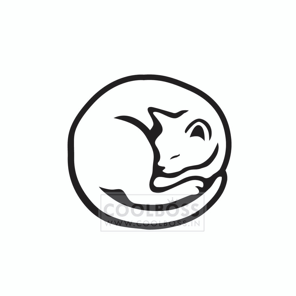 Minimalist Sleeping Cat Line Icon – SVG, PNG, EPS Instant Download