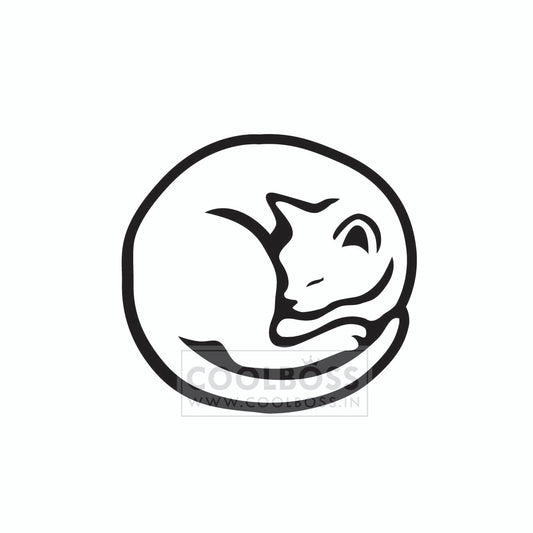 Minimalist Sleeping Cat Line Icon – SVG, PNG, EPS Instant Download