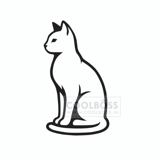 Minimalist Sitting Cat Line Icon – SVG, PNG, EPS Instant Download