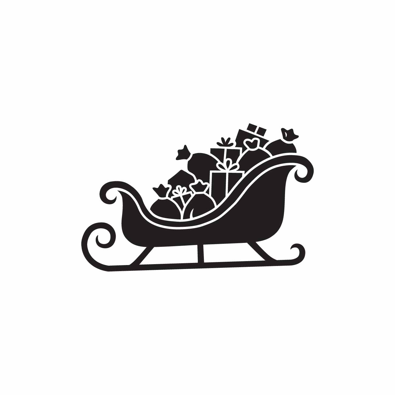 Santa's Sleigh SVG PNG Instant Download