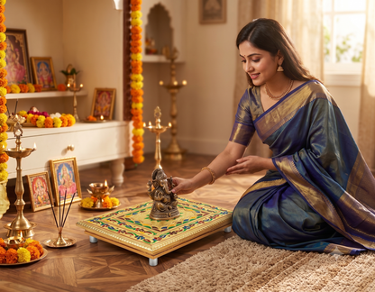 Rajwadi Wooden Pooja Chowki