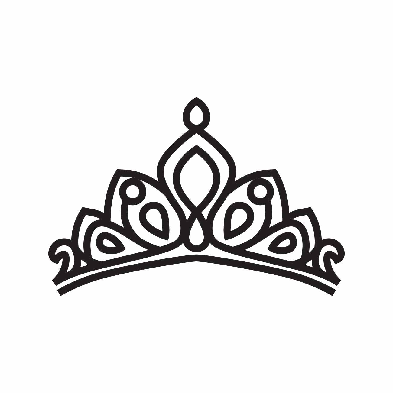 Minimalist Tiara Line Art Illustration