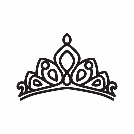 Minimalist Tiara Line Art Illustration