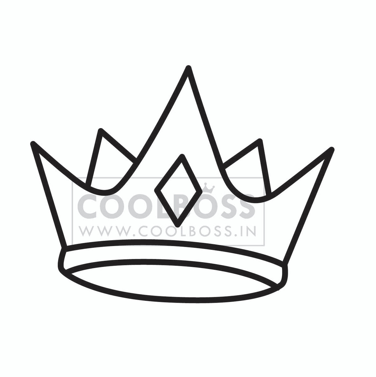 Simple Crown SVG, Minimalist Royal Crown Vector Outline, Cut File for Cricut & Silhouette
