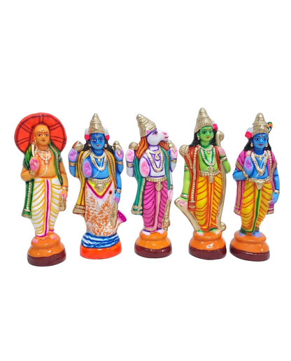 Dasavatharam 9-Inch Paper Mache Set (10-Piece Golu Dolls)