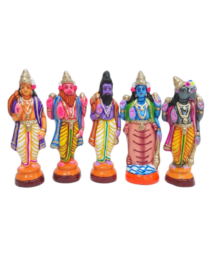 Dasavatharam 9-Inch Paper Mache Set (10-Piece Golu Dolls)