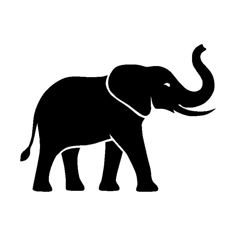 Elephant Silhouette Vector Black Elephant SVG Clipart