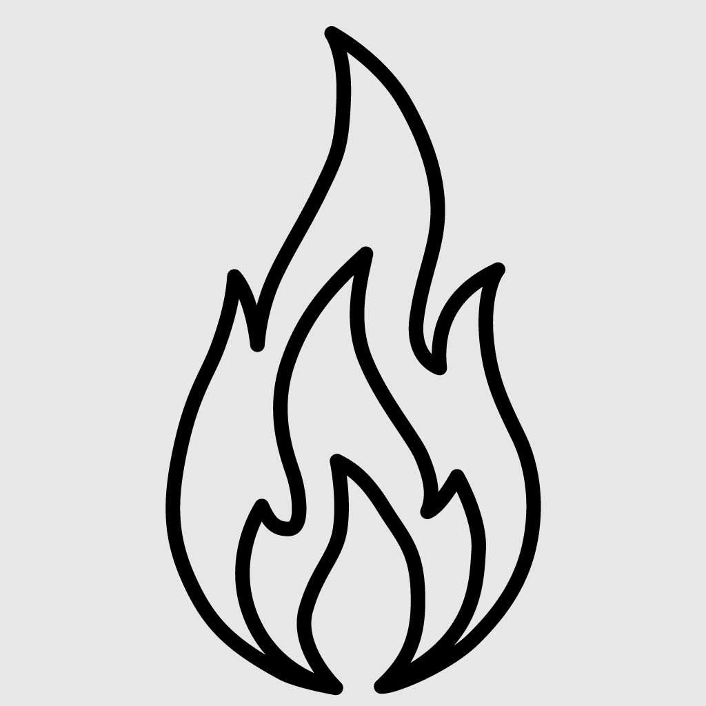 Flame SVG PNG | Fire Outline Icon | Minimalist Flame Vector for Cricut & Silhouette
