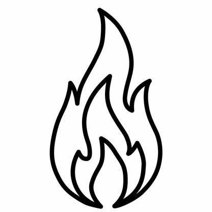 Flame SVG PNG | Fire Outline Icon | Minimalist Flame Vector for Cricut & Silhouette