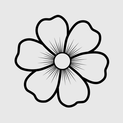 Simple Flower Outline SVG – Minimal Floral Line Art Clipart for Cricut & Silhouette