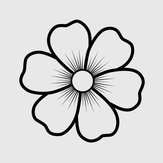 Simple Flower Outline SVG – Minimal Floral Line Art Clipart for Cricut & Silhouette