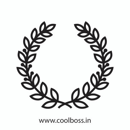 Minimalist Laurel Wreath Icon - Circular Leaf Frame SVG & PNG