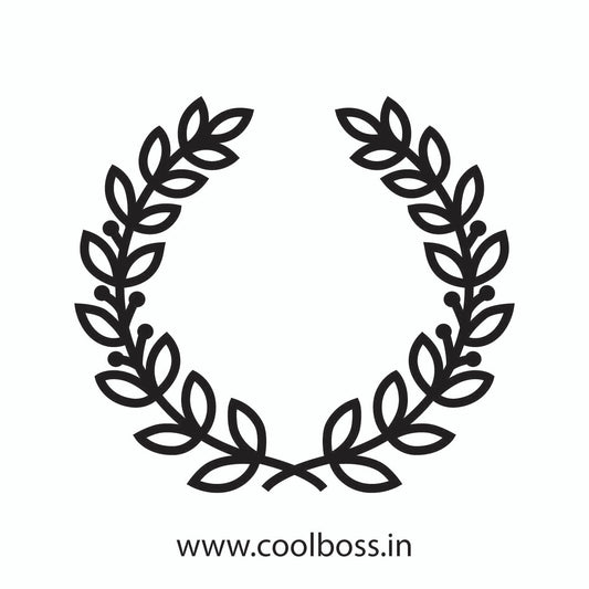 Minimalist Laurel Wreath Icon - Circular Leaf Frame SVG & PNG