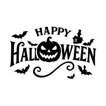 Happy Halloween Clipart: Pumpkin, Bats, Haunted House (SVG, PNG)