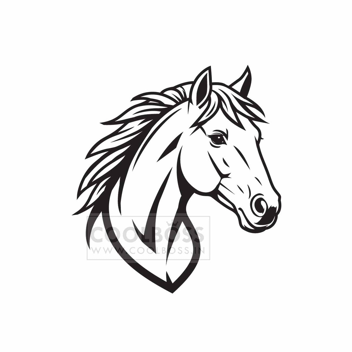 Horse Head Vector Logo SVG PNG EPS Instant Download