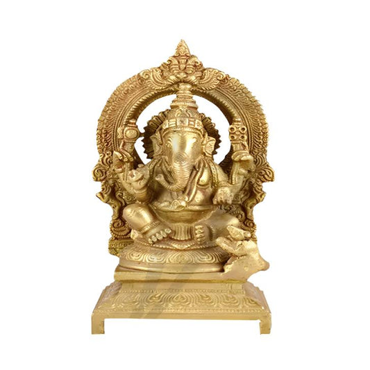 Lord Ganesha Brass Statue 7 inch